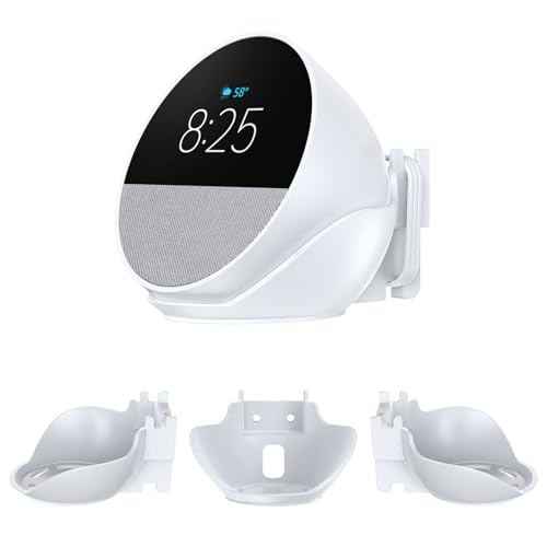 MSAFF Wall Mount Bracket for Spot 2024 Release -ABS Spot Accessories Fixed Angle Space Saving Holder with Cable Organizer Smart Alarm Clock Shelf Great for Nightstands Offices and Kitchens