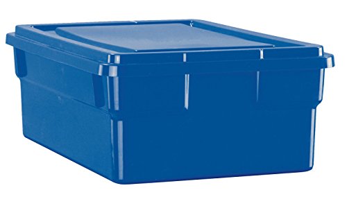School Smart Storage Box with Lid, 11 x 6 x 16 Inches, Blue