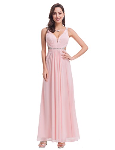 Ever-Pretty Womens One Shoulder Beaded Prom Dress 8 US Peach