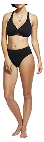 Seafolly Women's Clean Finish Wide Side Bikini Bottom Swimsuit, Black, 10 US