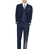[YUNCLOS] 父の日スーツ 3ピーススーツ ネイビー 2XL スーツメンズ メンズスーツ スーツ セット ビジネススーツ 卒業式スーツ スリーピース メンズ フォーマルスーツ 卒業式 入学式（ジャケット・ベスト・スラックス