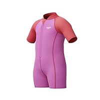 Speedo Mädchen Schwimmen Lernen Neoprenanzug | Schwimmunterricht | Weiche Haptik | Neopren Schwimmbekleidung, Neon Violet, 6YRS