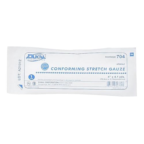 Dukal Conforming Stretch Gauze, Sterile, 4" W x 4.1 yd. L, White (12 Bags of 8) (Pack of 96) miniatura 4