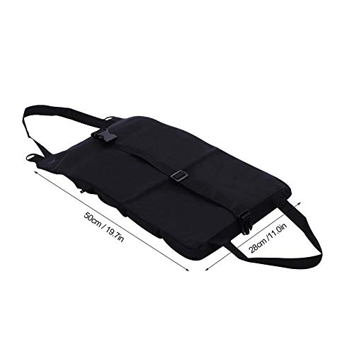 Nikou Tool Roll Up Bag Black Hanging Storage Case Durable Roll Up Pouch Canvass Zipper Carrier Tote - Image 2