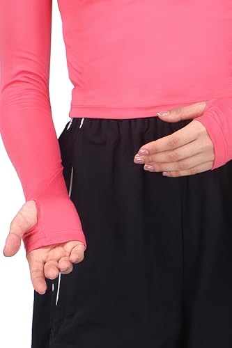 Image of Amazon Brand - INKAST Women Solid Fit T-Shirt | Active Wear Crop Tops with Thumbhole | Casual Sport Wear | Gym | Training | Running | Workout