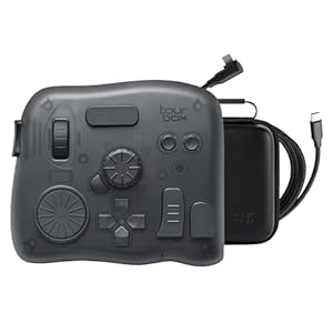 TourBox Elite、動画、写真編集コントローラー、Bluetooth 5.0搭載、完全カスタマイズショートカットキーボード、ノールック作業可能、Photoshop Lightroom Premiere、WindowsとMac PCに対応、ペンタブレットと相性の人間工学的デバイス