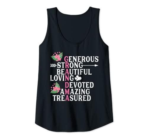 Mujer Grandma Facts Funny Grandmother Nana Lover Gráfico Camiseta sin Mangas