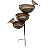 Vogelbad 3-Stufige, Dekorative Vintage-Metall Gartendekoration