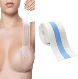 Cinta Adhesiva Pecho para Cuerpo Lencería, Cinta para Mujer Elevación del Busto Cinta de Levantamiento de Senos Tetas Invisible ideal para Vestido sin Hombro de Noche Escote V, 5CM x 5M (Transparente)
