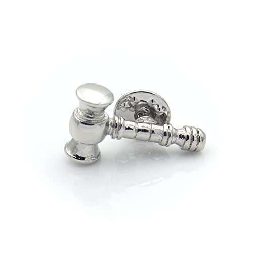 Image of Law Gavel Mallet Judge Lawyer Mason Brooch Lapel Pin