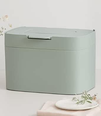 KAZAI Compost Bin Kitchen 'Elin' | 1.2 GAL / 4.5L Countertop Compost Bin with Lid & Carbon Filter | Odor-Free, Dishwasher Safe, with Inner Bucket | Small Indoor Kitchen Composter | Sage-Green