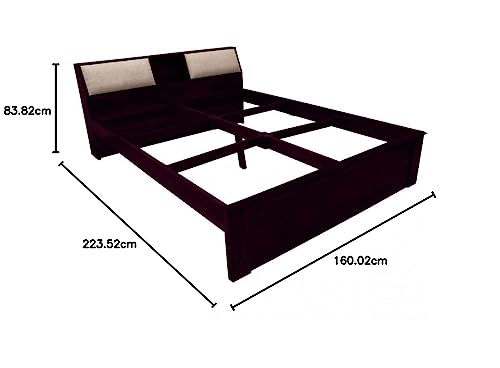 Image of APRODZ Sheesham Wood Allure Bed with Storage (Queen Size, Mahogany Finish)