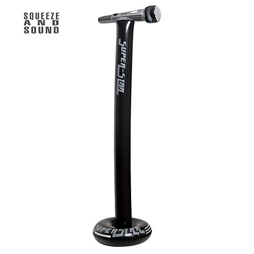 W WIDMANN MILANO Party Fashion - 04817 - Micrófono hinchable de pie, aprox. 116 cm, músico, cantante, carnaval, fiesta temática