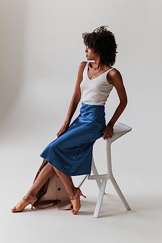 Image of Zeagoo Skirts for Women High Waist Skirt Elegant Midi Skirt Satin