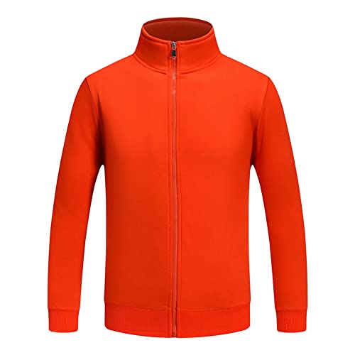 Men's Fleece Full-Zip Sweatshirts Long Sleeve Warm Mountain Outdoor Jacket Casual Stand Collar Knitted Zip Cardigan