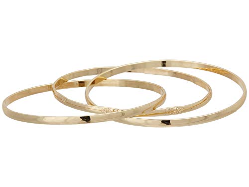 GUESS Basic Gold 3 Piece Interlocking Bangle Bracelet ONE SIZE Metal