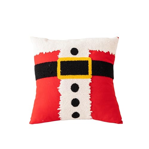 Housse de coussin salon Noël broderie 45x45 cm pour raviver un canapé terne pendant les fêtes