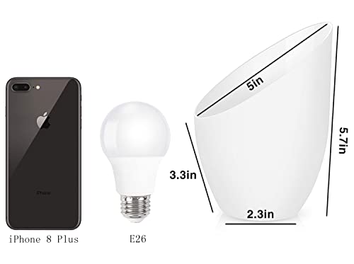 2 Pack Plastic Lampshade,5.7 Inch High,4.1 Inch Diameter,1.65 Inch Fitter,Replacement Plastic Lamp Shade For Led Floor Lamp [White] #TOP5