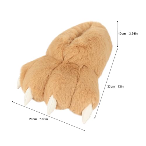 Zcargel Winter Animal Paw Shoes, Plush Animal Feet Paw Slipper Non-Slip House Shoes Soft Funny Monster House Shoes For Adults Women2