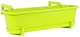 Wamat Blumenkasten mit Untersetzer und Halterungs-Set Blumentopf Balkonkasten 4 Größen 8 Farben Neu ! (40 cm, hellgrün)