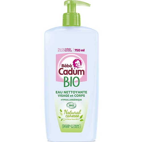 Cadum Natural Caresse Eau Nettoyante Hypoallergénique certifiée BIO pour Bébé - 750 ml
