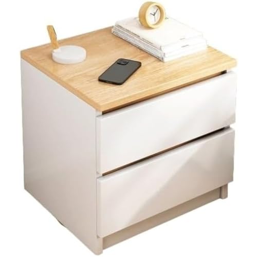 Glaucus キャビネット 収納 木製 収納ボックス 収納ケース 引き出し ベッドサイドテーブル スリム ナイトテーブル サイドチェスト 床?? オーク 無垢材 (32*30*41cm,Bホワイト)