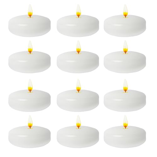 Nybhyjka Velas flotantes Té - Velas flotantes Luz cálida blanca Té | Decoración elegante para mesa - Combustión Limpio - Ideal para cenas de San Valentín Navidad Bodas