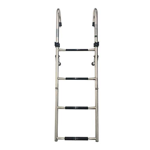 Escalera plegable de acero inoxidable 4 peldaños miniatura 1