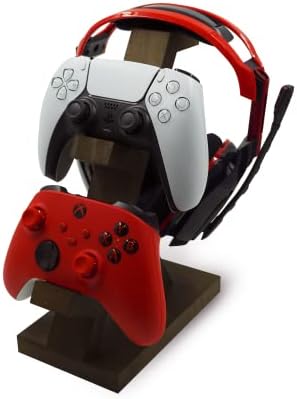 Picket Controller Stand with Headphone Holder, Recreation Controller Holder, Video Recreation Controller Holder, Controller Holder for Desk, Controller and Headset Stand, Picket Headphone Stand
