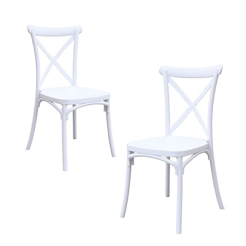 Sedia Country in Resina Vintage Bianco