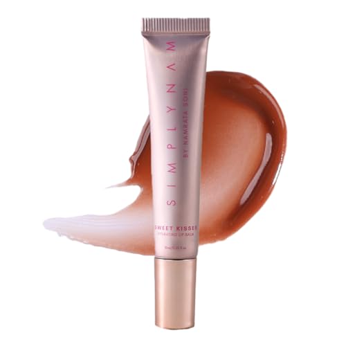 SIMPLYNAM Sweet Kisses Hydrating Lip Balm | Brownie (Brown) | Vegan Hydrating Lip Butter | With Jojoba Oil and peptides | 3-in-1 Formula for Long Lasting Hydration | Non-Sticky | High Gloss