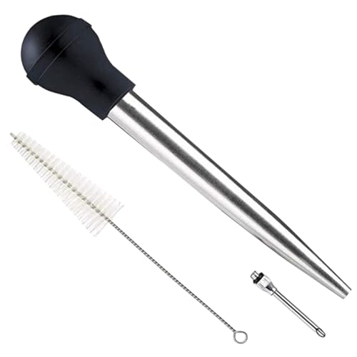 BRIGHTFUFU Turkey Seasonings Injector Food Injector Set Compact Oil Suction Pump for Meat Turkey Marinade Injection