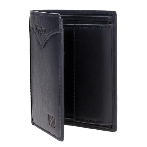 Pepe Jeans Jacket Portafoglio Verticale Con Portafoglio Blu 8,5X10,5X1 Cm Pelle By Joumma Bags, Blu, Taglia Unica, Portafoglio Verticale Con Portafoglio - 5