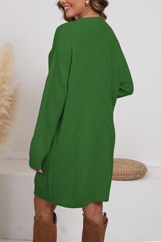 Image of Cakulo Womens Checkered Sweater Dress Oversized Fall Winter Fashion Long Pullover Sweaters Casual Loose Knit Dresses 2025