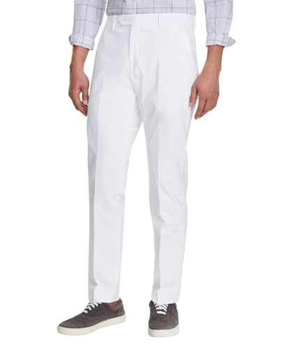 Tommy Hilfiger Mens Modern fit Dress Pants 36/32 White Solid Stretch