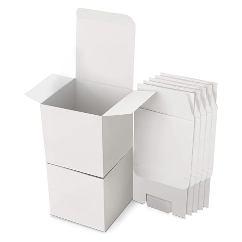 15 cajas de regalo de papel kraft blanco, cajas de cartón de 10 x 10 x 10 cm, cajas de cartón con tapa, caja de regalo cuadrada para regalos, fiestas, cumpleaños, bodas