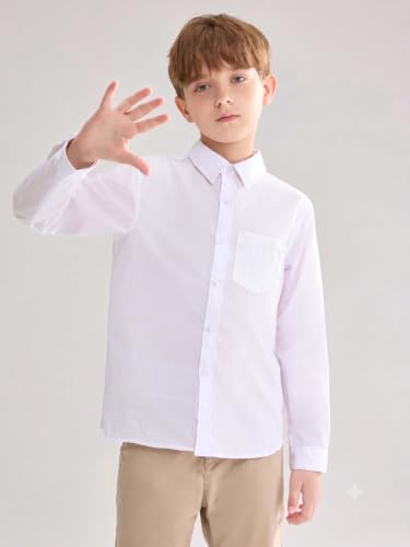 Image of Shirt for Kids | Long Sleeve Club Collar Shirts | Formal and Casual Wear | Stylish Solid Shirt for Boys and Girls | Regular Fit Buttoned and Chest Pocket
