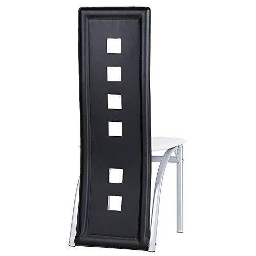 Homewell - Juego de 2 sillas de comedor con 6 agujeros, diseño ergonómico, robustas y cómodas, para cocina o comedor (negro puro)