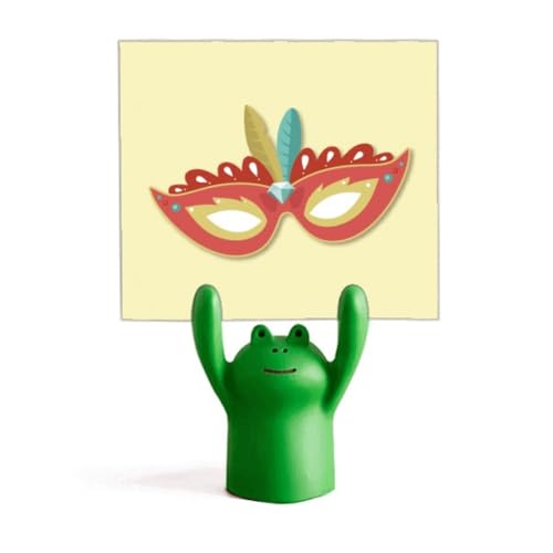 Porte-mémo tête orange Happy Carnival de Venise support photo design dessin animé