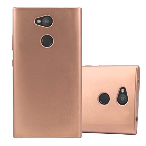 Cadorabo Hülle kompatibel mit Sony Xperia L2 Schutzhülle TPU Silikon Hülle Metallic Design Slim Kratzfest Weiche Gummi mit R&umschutz Hülle Hülle für Sony Xperia L2 in Rosa