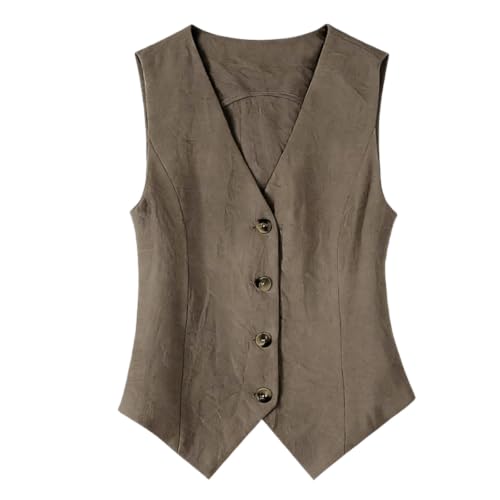 Chaleco de lino con cuello en V anticalor para un look formal de oficina