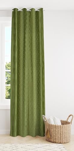 Image of Coin Punching Window Curtains 5 Feet Long for Living Room - Window Curtain Set of 1 Pcs Panel, Stylish Parda for Home Decor & Office Green Colour -1 Pcs 5 feet