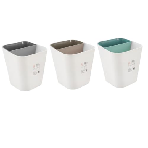Caneca de basura plástica blanca para baño pequeña miniatura 3