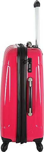 Valise rigide polycarbonate 70 cm grande capacité fuchsia légère