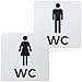 Produktbild Bamodi XXL WC Schild Damen und Herren - Türschild Set für Toilette - 12,5 cm x 12,5 cm x 1,5 mm selbstklebend - einfach anzubringen - eindeutiges Männlein und Weiblein - Toilettenschild Aluminium