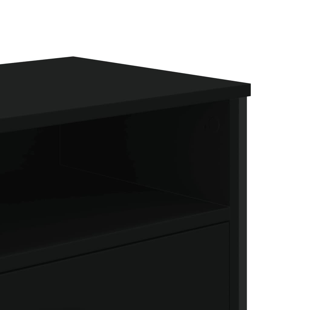 vidaXL Mobile Porta TV Nero 122x34x41 cm in Legno Multistrato, supporto TV, mobile HiFi, consolle TV, credenza TV, mobile dispositivi multimediali