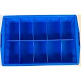 部品収納ボックス [大10仕切り] 青プラスチック製 [10区画タイプ]（590×380×140mm）パーツケース コンテナ BOX ネジ 工具 パーツ整理 PK590-10 大10青
