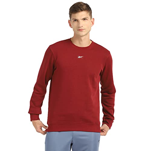 Image of Reebok Men's Cotton Fnd Sweatshirt (H57665 Xs,Merlot,Xs)