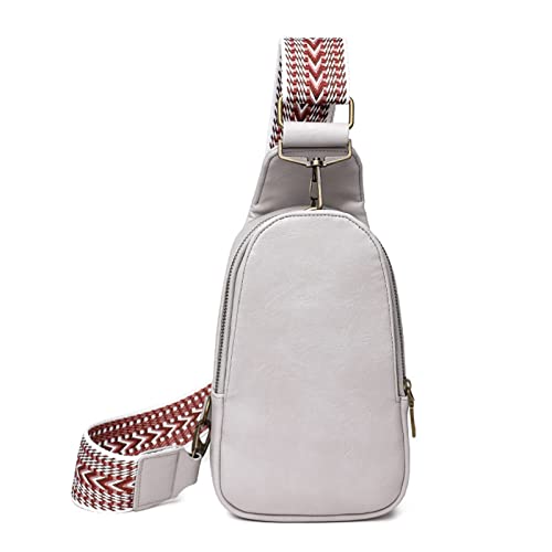 JEKAVA Damen Crossbody Bag mit Breiter Gurt Klein Umhängetasche Damen Leder Brusttasche Vintage Schultertasche Tasche Moderne Taschen für iPhone 14/14 Pro Max/13/12/11/XR (Grau)