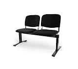 Pyc modelo ba2cobali840 - bancada de espera de 2 puestos tapizado en tejido bali color negro